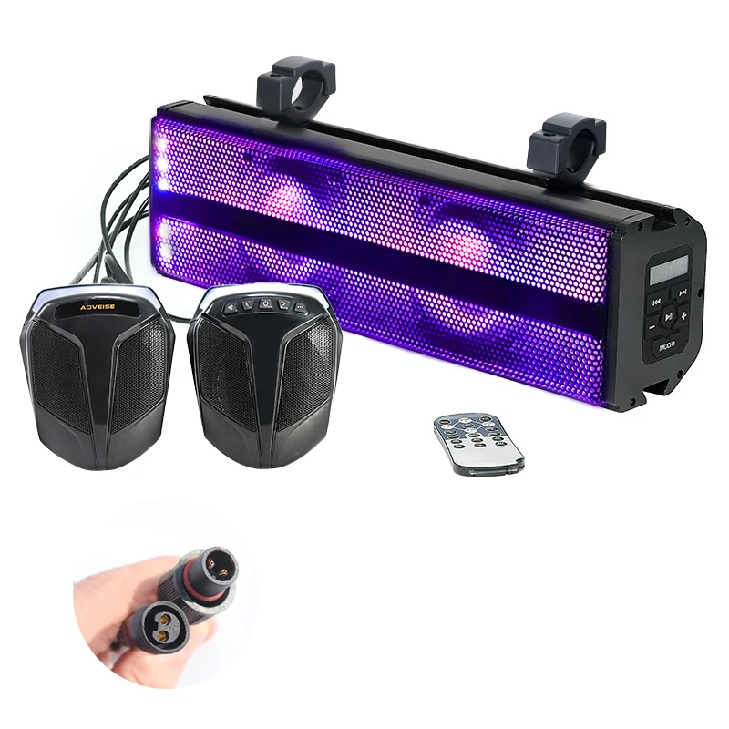 

Водонепроницаемая морская звуковая панель IP66, система Blue Tooth, усиленный динамик, звуковая панель, Atv UTV Power Sports Led Rgb