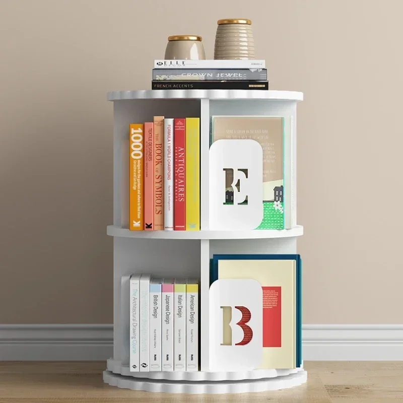 360 Degree Rotating Round Bookshelf Floor Storage Rack For Office Study Dormitory Corner Primary School Home Use Organizer