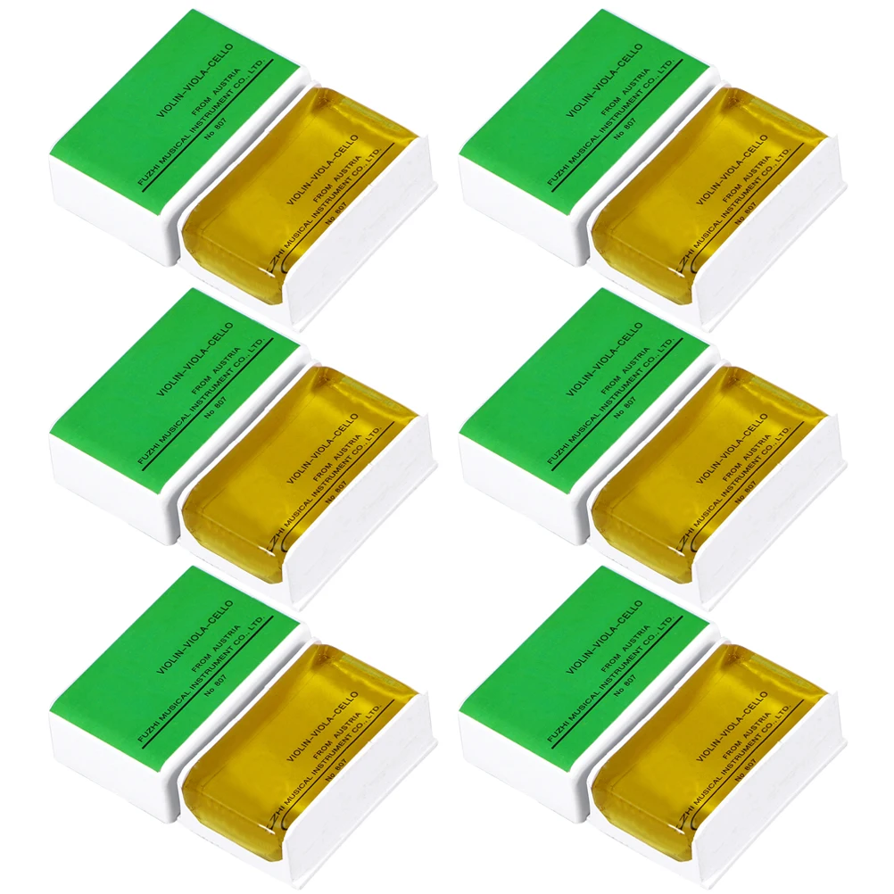

6 pcs Violin Rosin Block for Cello Erhu Viola Professional Bow Less Dust Superior Sensitivity Stringed Instrument Accessory