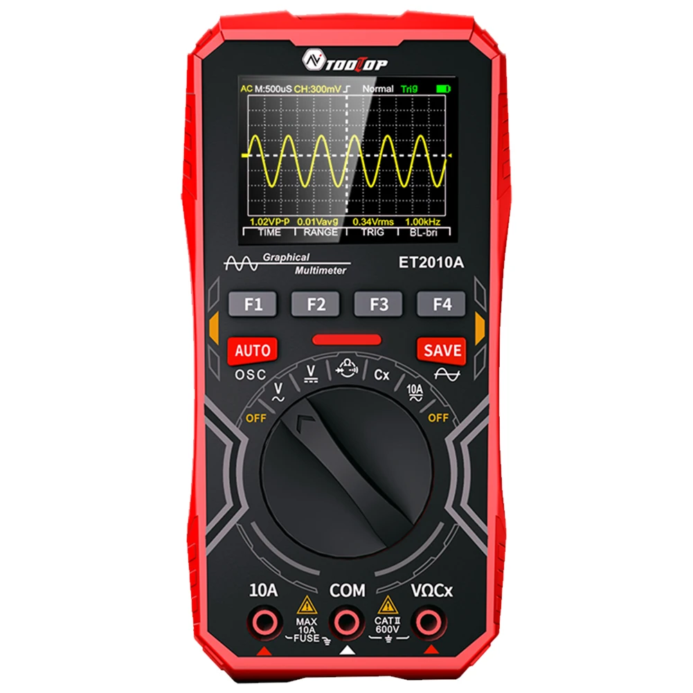 1MHz Handheld Digital Oscilloscope AC 10A 600V 2.5Msps Automatic True RMS Multimeter Manual/AUTO Range Waveform Electronic Tools