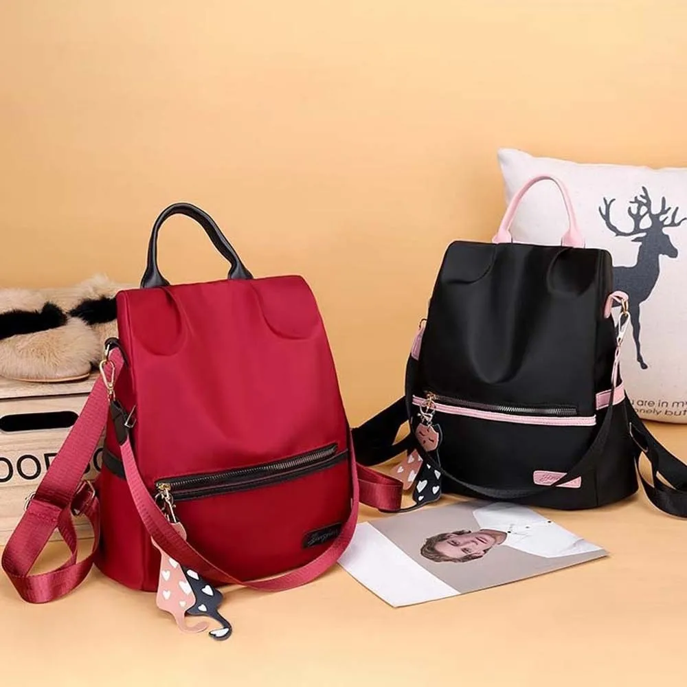 폴리 에스터 여성 일일 배낭 대용량 고양이 PU 펜던트 옥스포드 천 데이 팟 스크래치 방지 안티 스플래시 워터