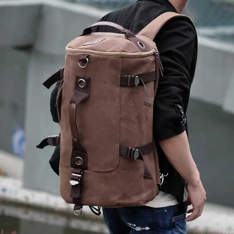 New Fashion Large Man Travel Bag Mountaineering Backpack Male Luggage Canvas Bucket Shoulder Army Bags For Boys Men Backpacks