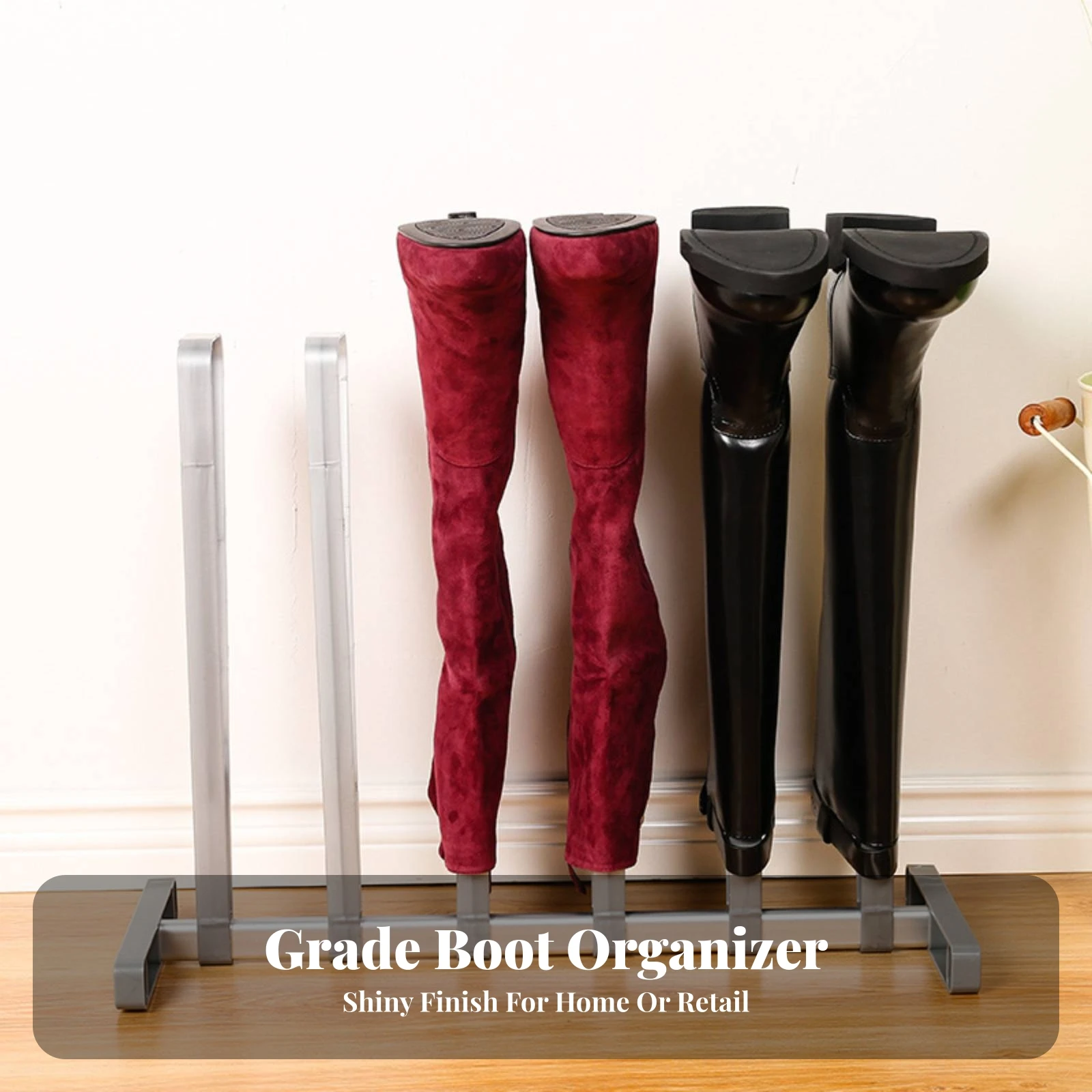Freestanding Boot Rack Self-Standing Standing Boot Stand Organizer Stable Upright for Entryway, Closet