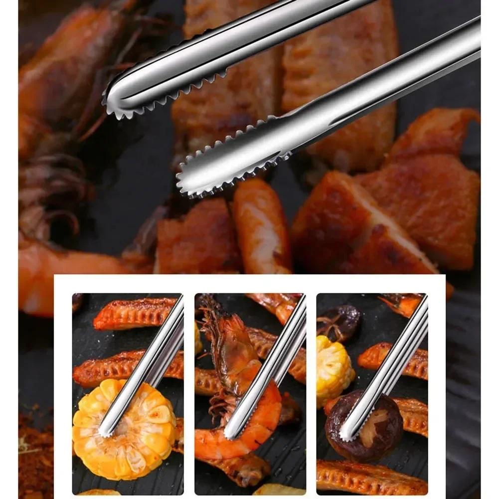 Japanese Stainless Steel Grill Tongs Bread Steak Elongated BBQ Kitchen Gadgets Camping Supplies Kitchen Accessories