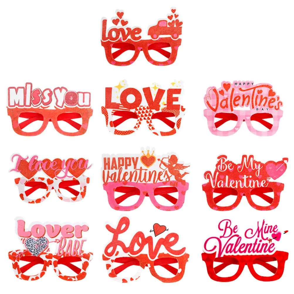 

10 шт. очков в форме сердца на День святого Валентина, праздничные аксессуары, забавные очки для фотозоны, реквизит для костюмов, очки на День святого Валентина