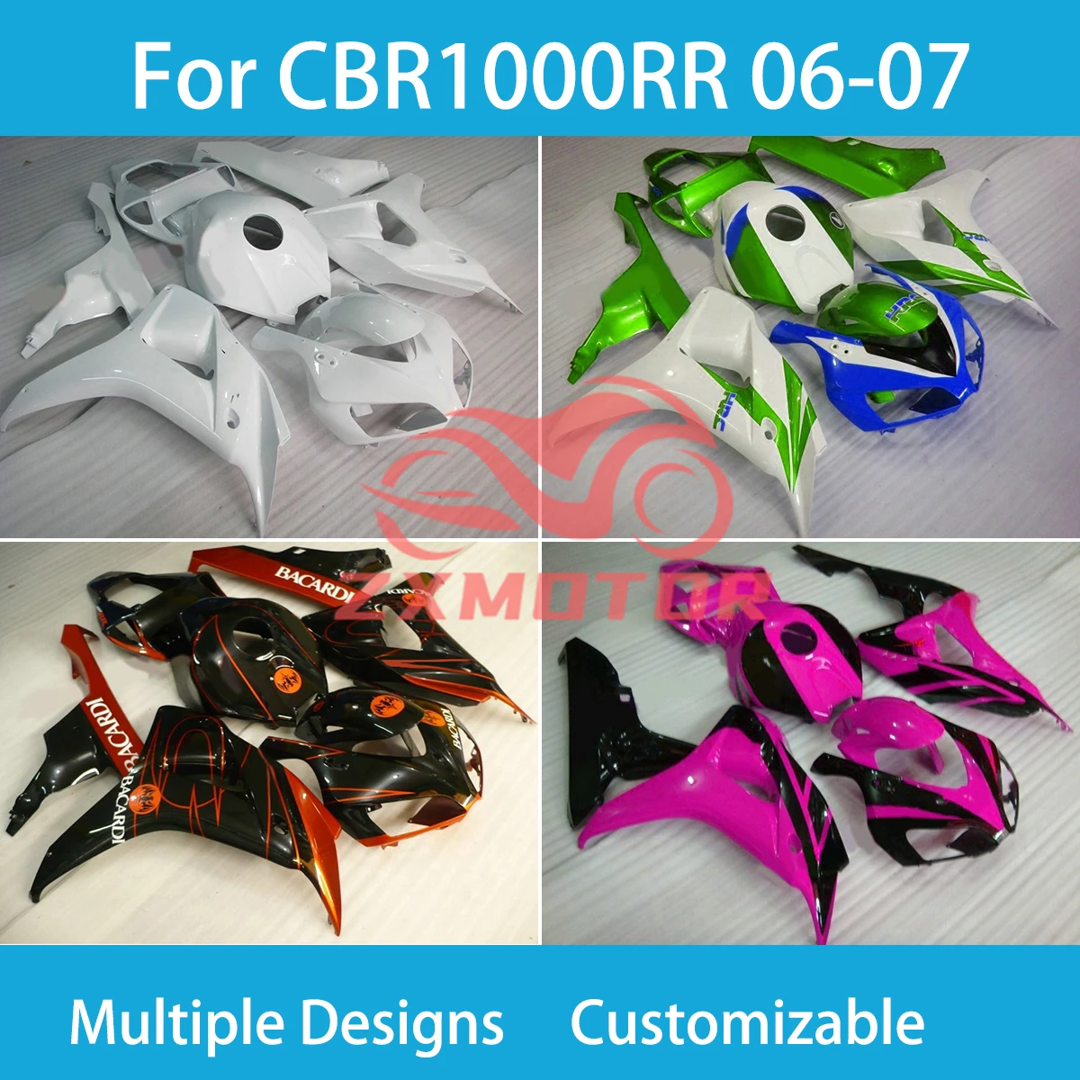 Customizable Fairings for Honda CBR 1000RR 2006 2007 100% Fit Motorcycle Plastic Parts Fairing Kit CBR1000RR 06 07