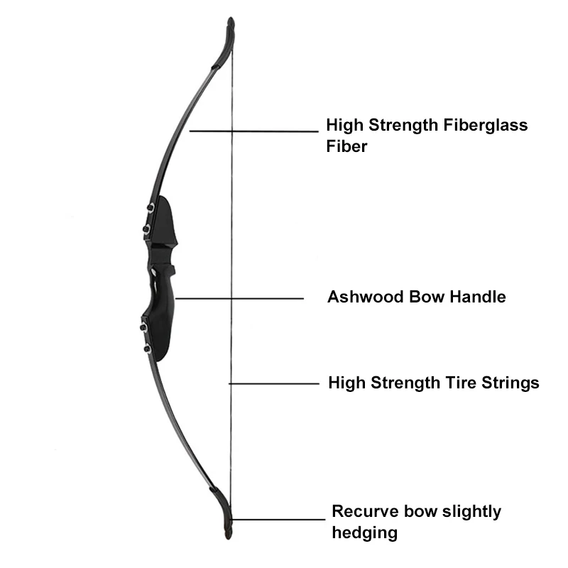 M120 cabo de madeira arco recurvo de fibra de vidro de alta resistência ao ar livre caça tiro adulto especial arco de alta potência