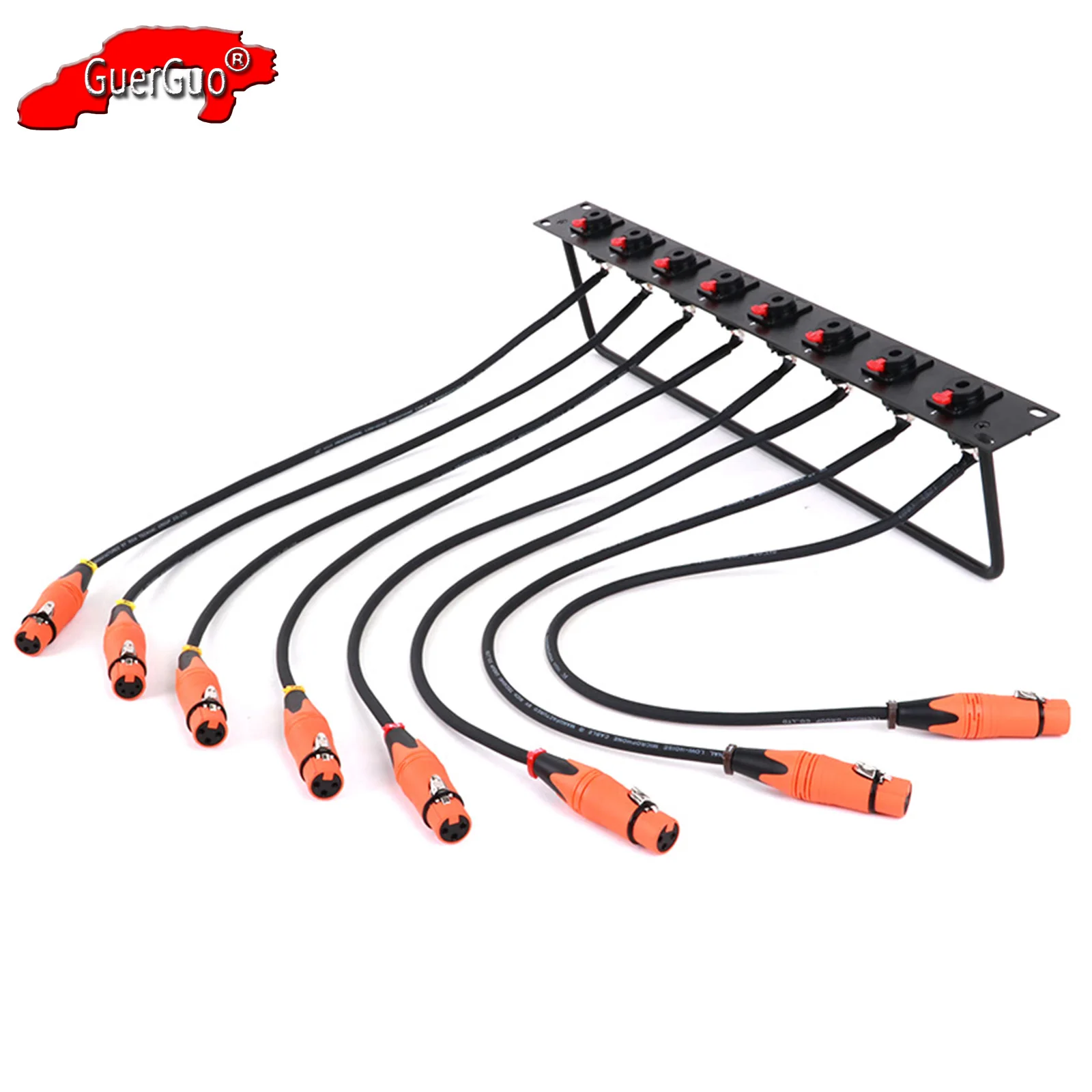 

Customized 8-Way 1U Cabinet XLR Jumper Rack,8-Hole D Type 6.35mm TRS Female Socket to 3Pin Female XLR Audio Extension Cable