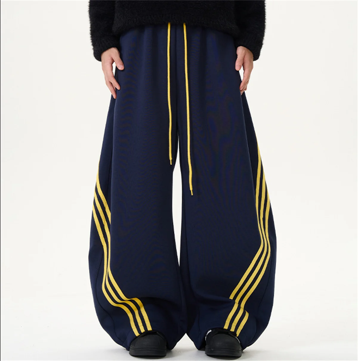 موضة Y2K خمر بنطال ذو قصة أرجل واسعة المرأة الخريف الربيع مرونة عالية الخصر بنطلون أنثى الهيب هوب الشارع الشهير سراويل فضفاضة غير رسمية #3