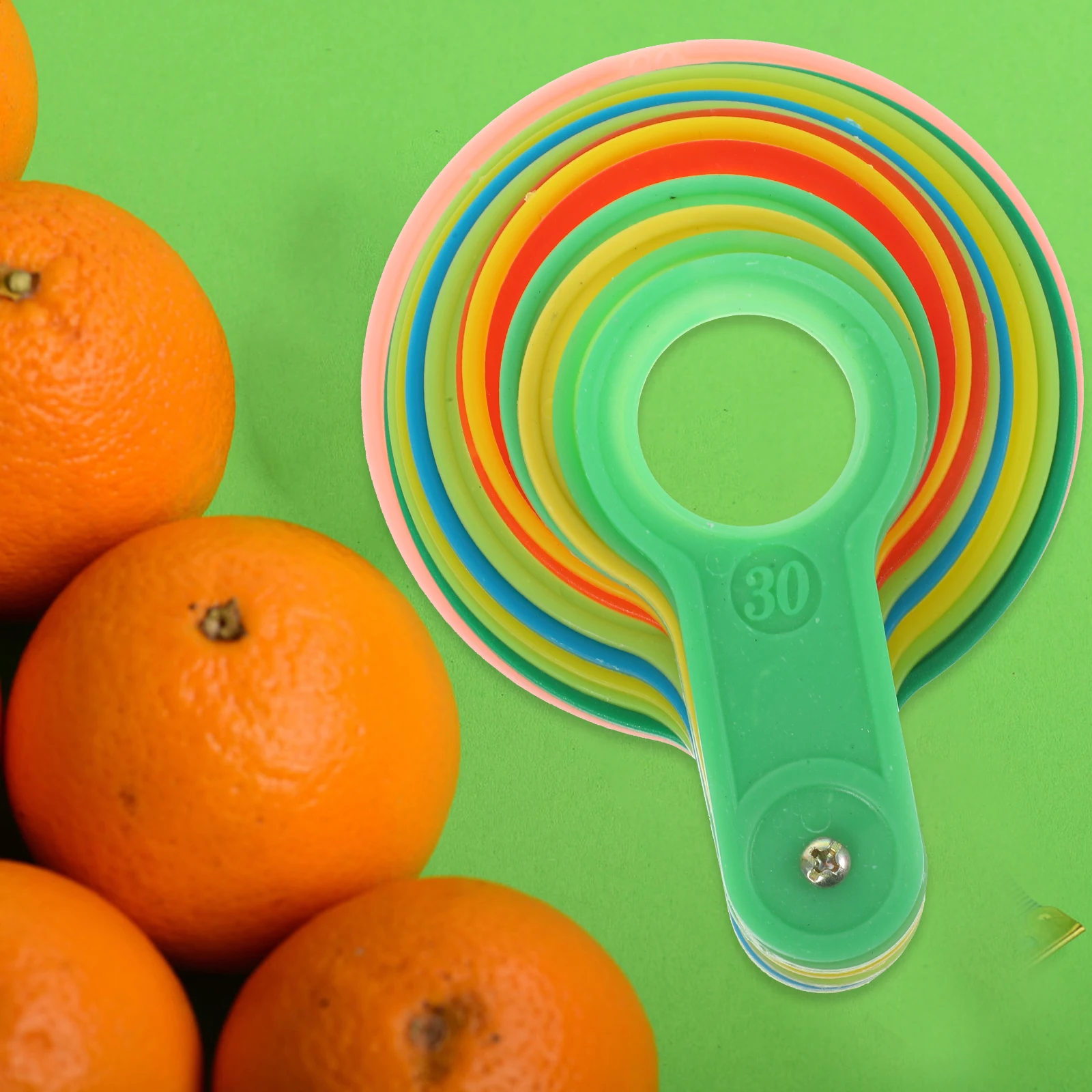 

1 Set Plastic Fruit Diameter Lap Random Color Measuring Circle For Oranges Apples Pears Citrus Fruits Measurement Tool