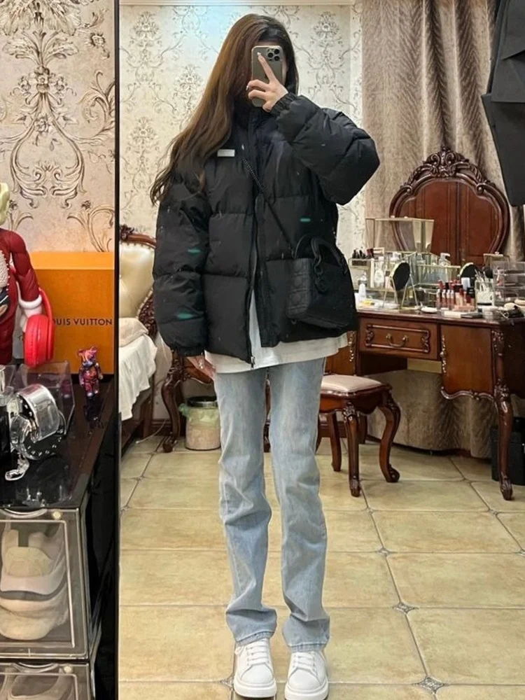 

Прямые джинсы с высокой талией, женские облегающие свободные эластичные джинсы больших размеров, осенние новые модные джинсовые брюки против морщин