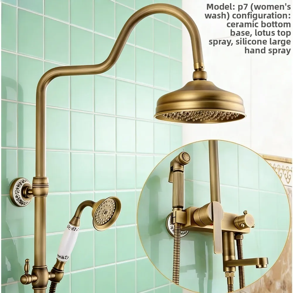 

Set Rain Tub Shower Brass Rain Shower with Hand Faucet