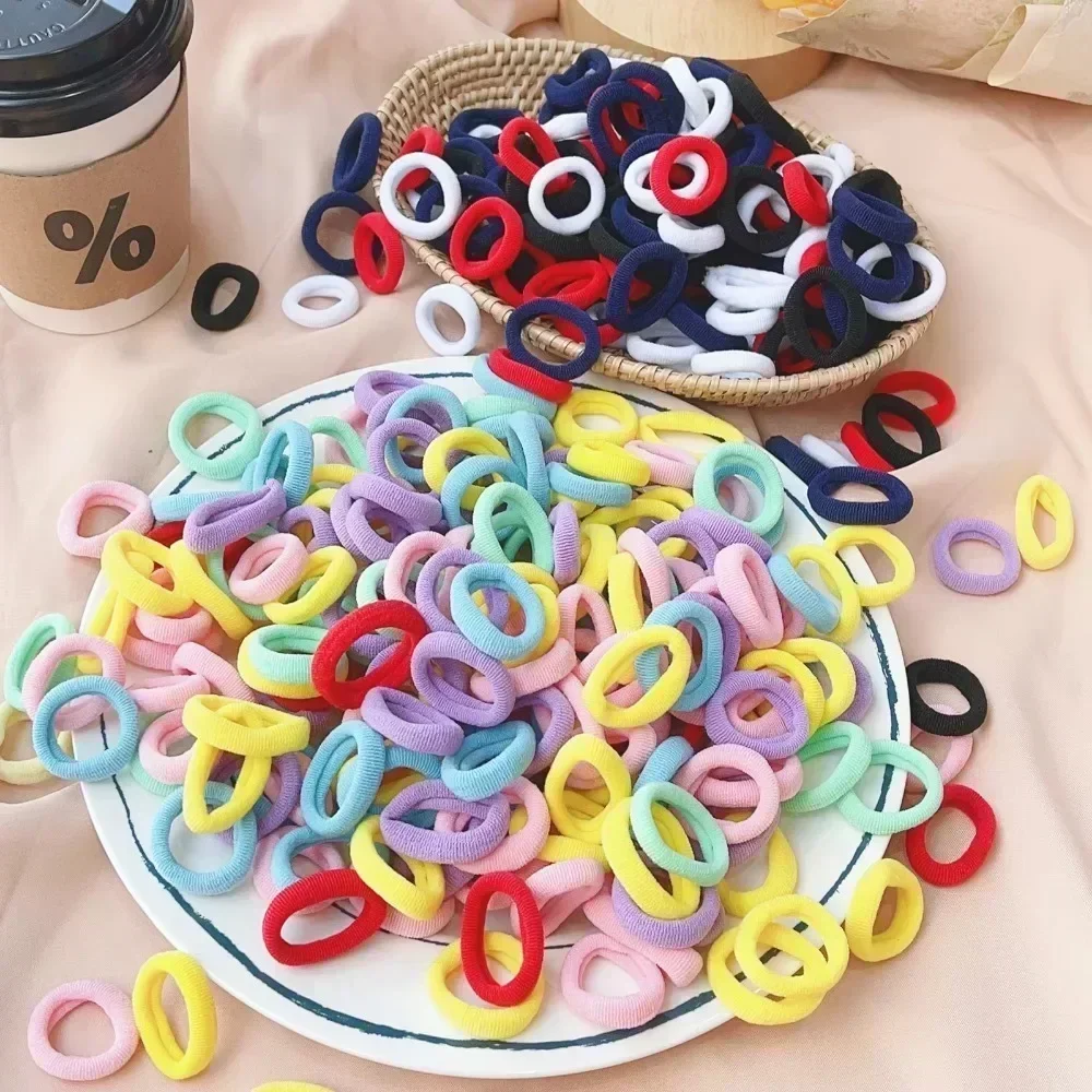 20/50/100Pcs Elastic HairBands Girls Hair Accessories Mini Colorful Nylon Headband Kids Ponytail Holder Scrunchie Ornaments Gift