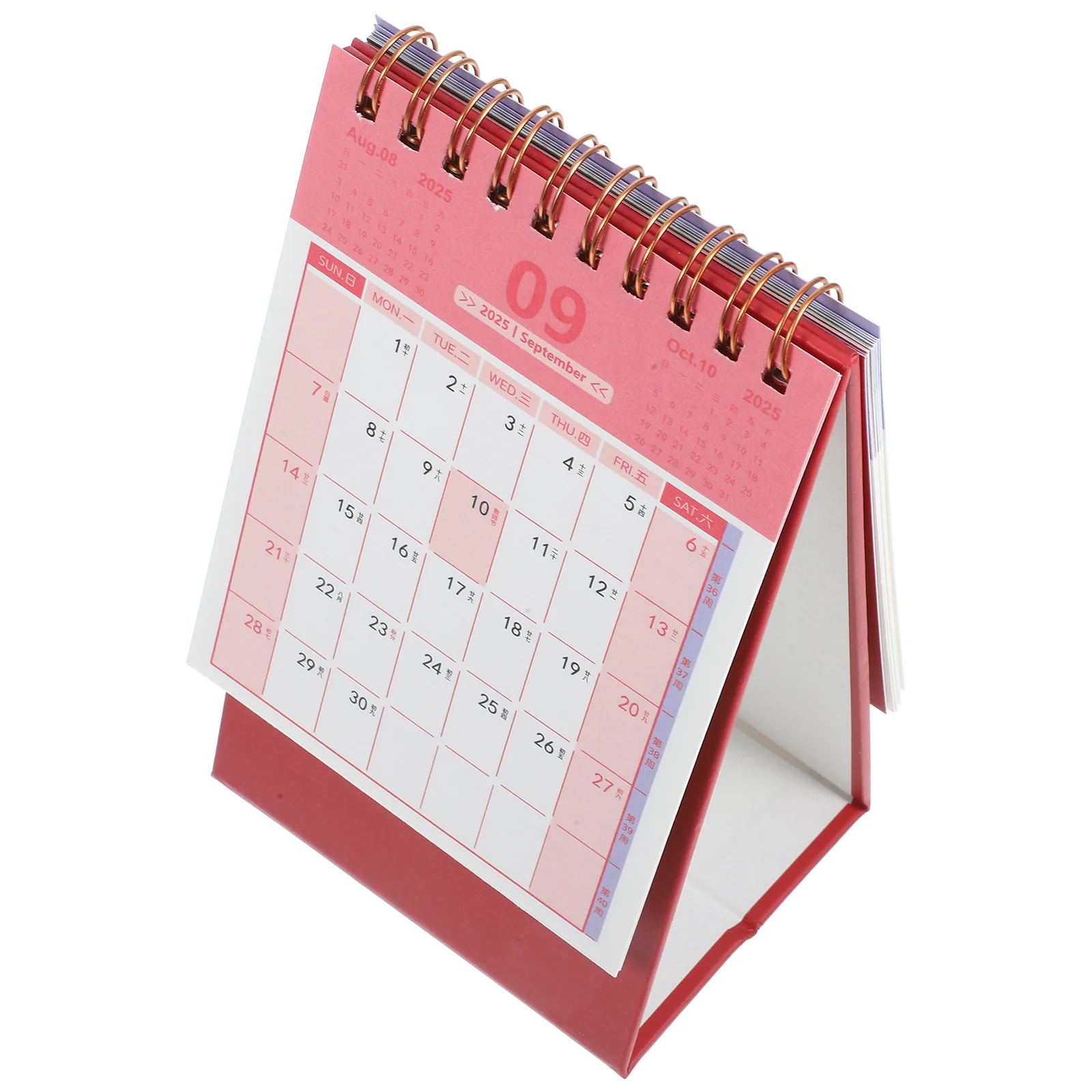 

2025 Desk Calendar Small Office Month Decorative Standing Delicate Academic Bronzing up Table Calendars