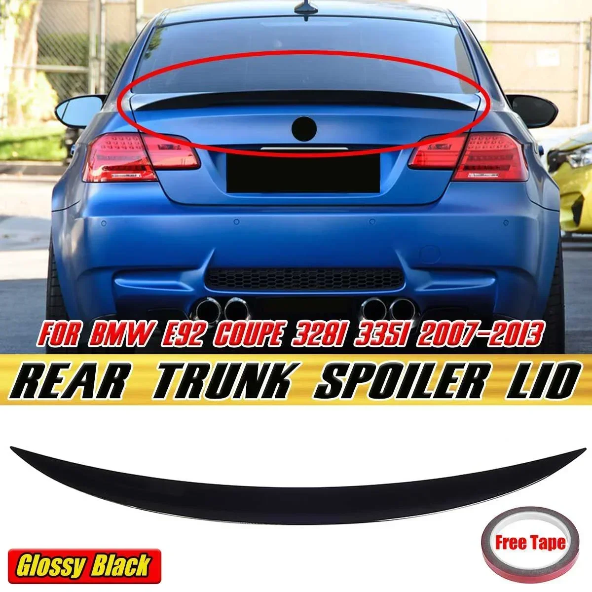 

New P/M4/PSM Car Rear Trunk Boot Lip Wing Lid Extension Rear Wing Spoiler Lip For BMW E92 M3 2DR Coupe Model 2007-2013 Body Kit