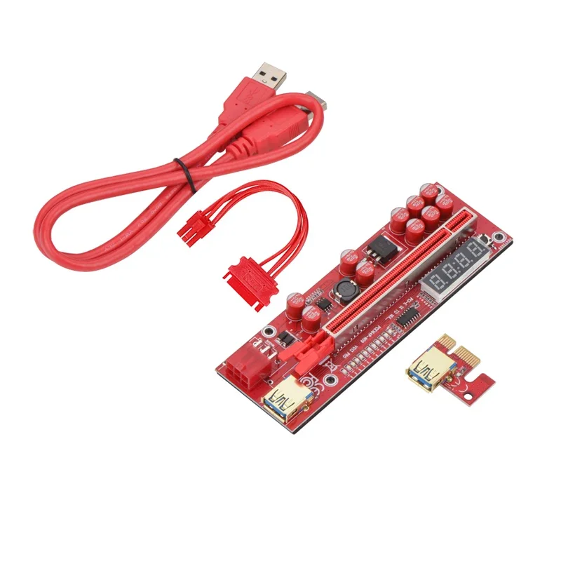 PCIE Riser 013 Pro PCI Express X16 6Pin USB 3.0 LED Temperatur für Bitcoin Miner Mining V013 Pro GPU Riser für Grafikkarte Riser