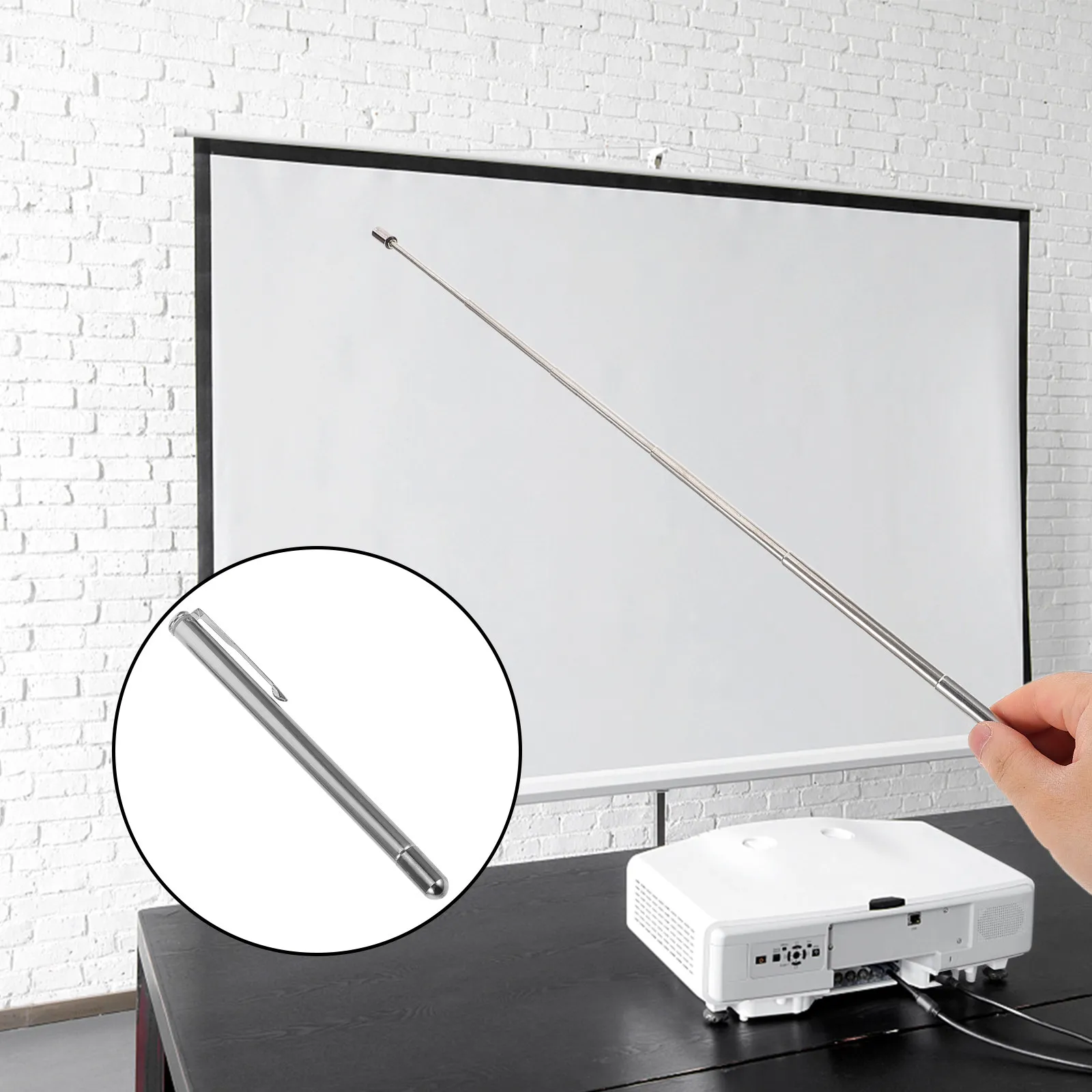 5Pcs Extendable Retractable Teachers Pointer Telescopic Handheld Finger Clip Portable Classroom Whiteboard Stick