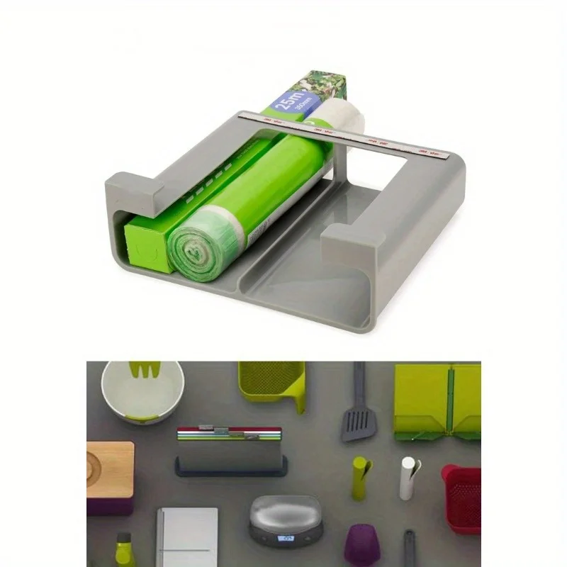 1PC Kitchen Storage Shelf Cling Film Organiser Wall Mounted No-Punch Tinfoil Organiser Home Storage Racks Kitchen Accessories