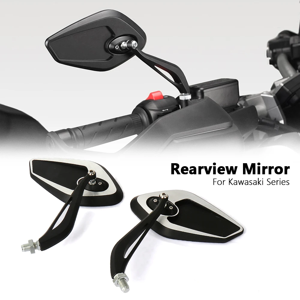 

Motorcycle Side Rearview Mirrors Aluminum Adjustable Rear View Mirror For Kawasaki Z 1000 Z1000 Z750 R Z750R W650 W800