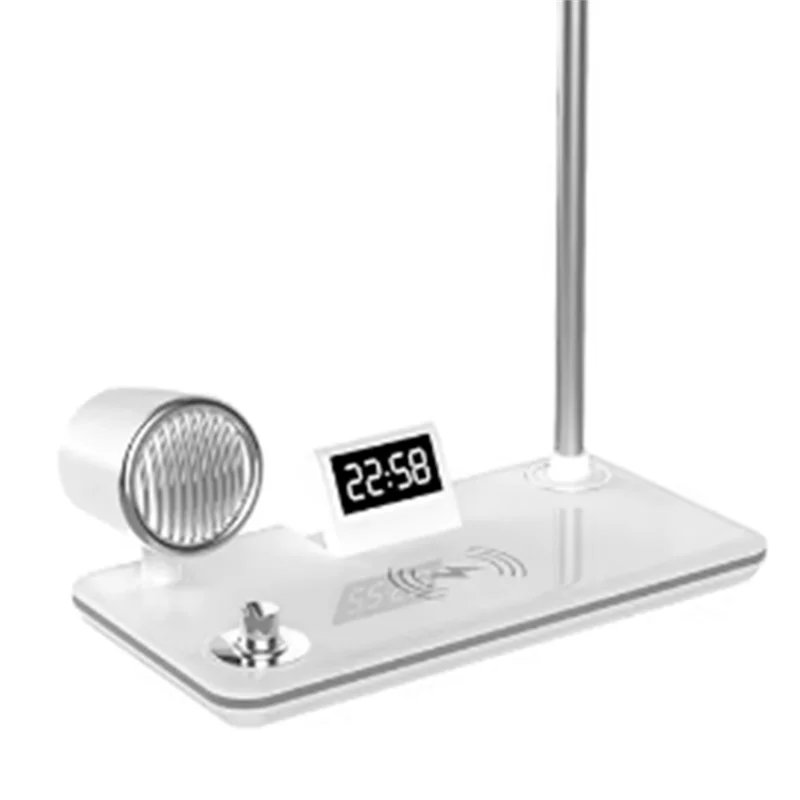 CJSD-Bluetooth Sound Ambience Ambient Night Light Wireless Mobile Phone Charging Desk Lamp Multi-Functionality Reading Clock