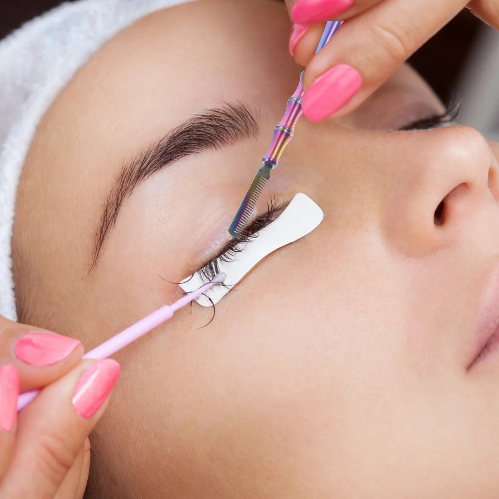 الفولاذ المقاوم للصدأ رمش بيرم رفع أداة المهنية الحاجب مشط المحمولة دائم الضفيرة رفع عدة أداة فاصل الرموش