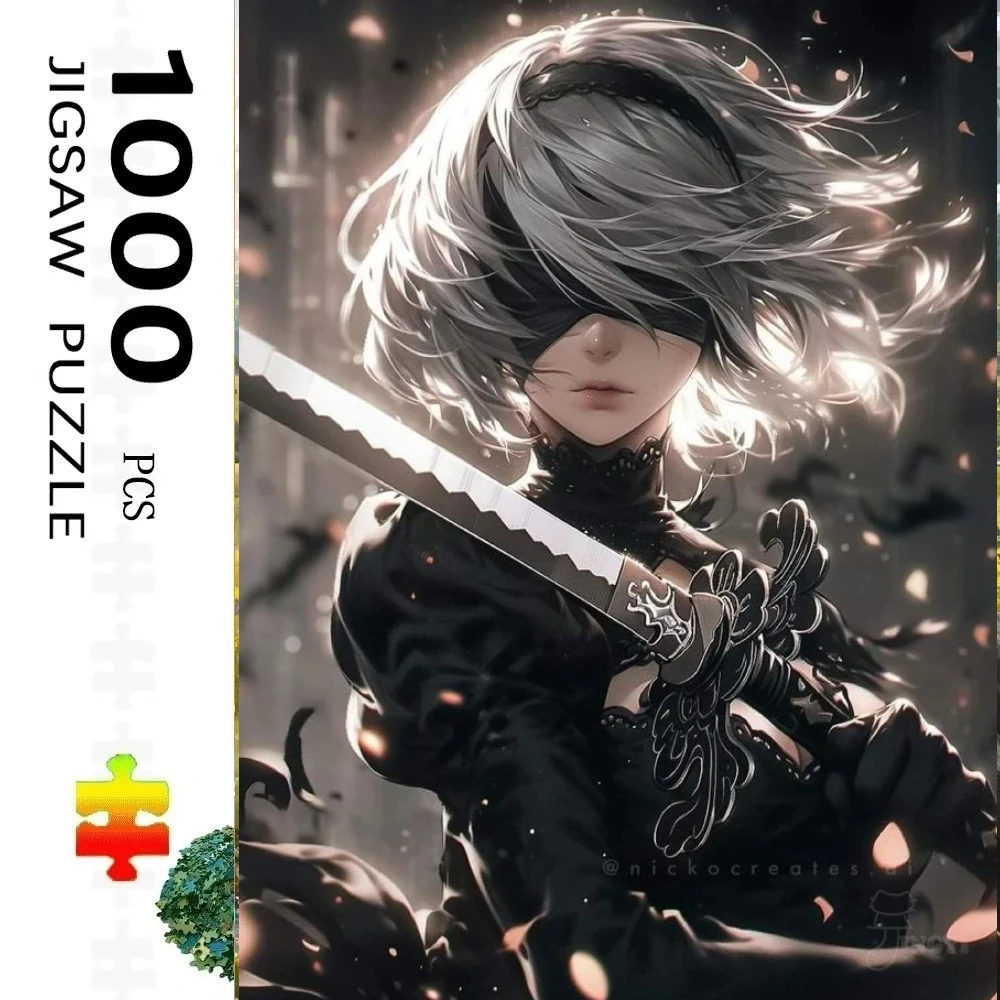 

Пазл для взрослых 500/1000 деталей NieR:Automata, бумажный пазл, декоративная картина, упражнение для развития мышления