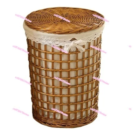 

Hot Pot Restaurant Clothes Storage Basket Woven Frame Bathroom Laundry Rattan with Lid Garment Bag Lou Dolly Tub