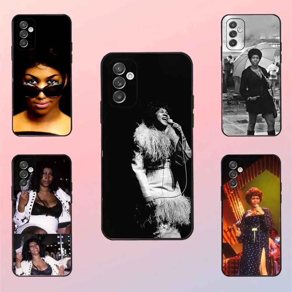 

singer A-Aretha F-Franklin Phone Case For Samsung S 25,24,23,22,30,21,10,9,Ultra,Plus,Lite,FE,4,5 G Black Soft Case