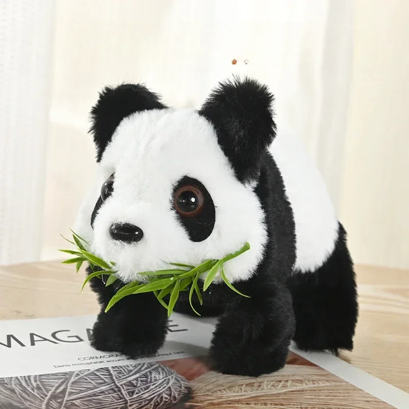 Animal de pelúcia elétrico kawaii panda estilo chinês brinquedos simulação panda andando boneca elétrica do animal de estimação brinquedos das crianças presentes do feriado