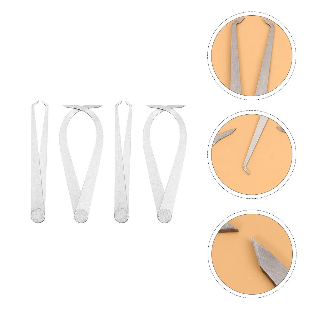 

4Pcs Ceramic Pottery Caliper Steel Precision Measuring Tool Portable Sculpture Accessories Inside Caliper