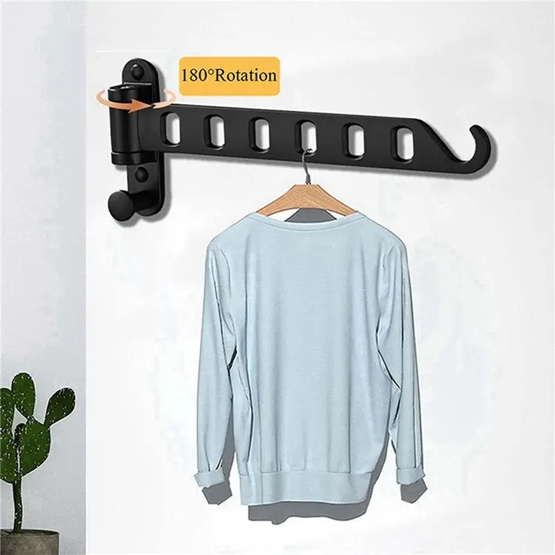 B03C-2X Drying Racks For Laundry Foldable, Laundry Drying Rack Wall Mount, Heavy Duty Laundry Clothes Hanger Rack(Black)