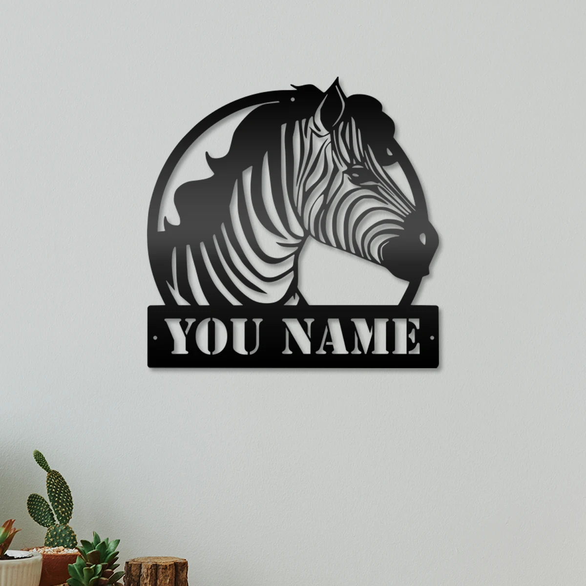 

1pc nice zebra Customized Name Tin Wall Signs Metal Wall Plaque Decor Living Room Bedroom Removable