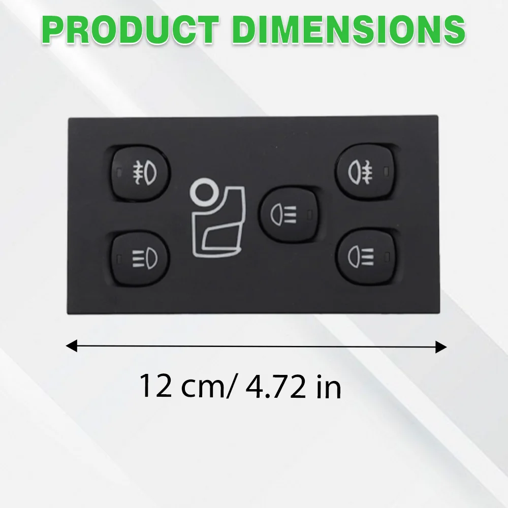 مفتاح ضوء الضباب والمصباح الأمامي 1900318 1507637 2091754 لسكانيا P G R T-Series بلاستيك أسود 9 دبابيس #5