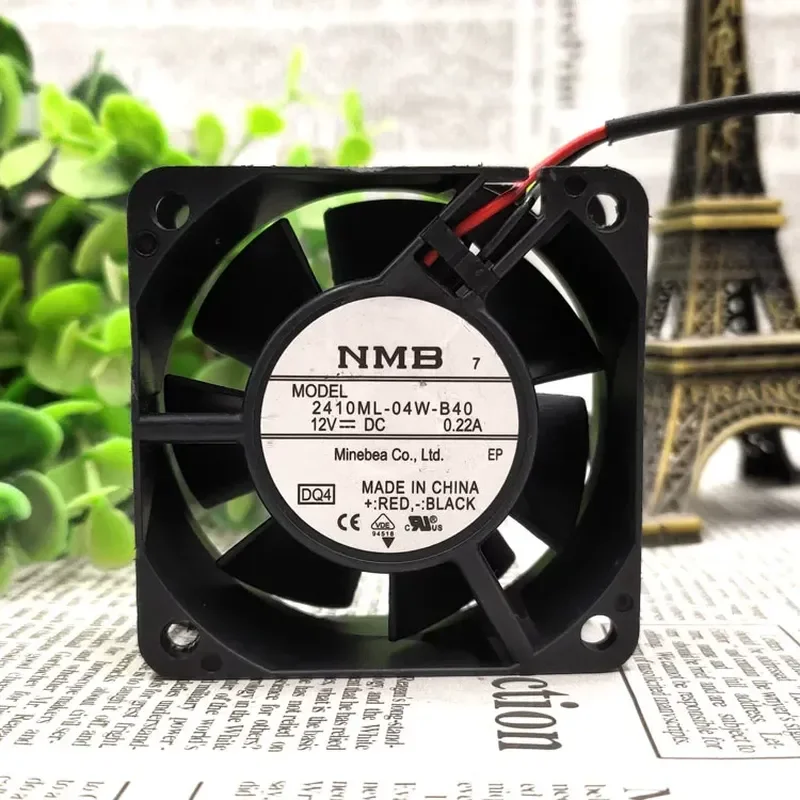 Original NMB 2410ML-04W-B40 6025 6CM 12V 0.22A Double Ball Bearing Chassis Cooling Fan for Electronics