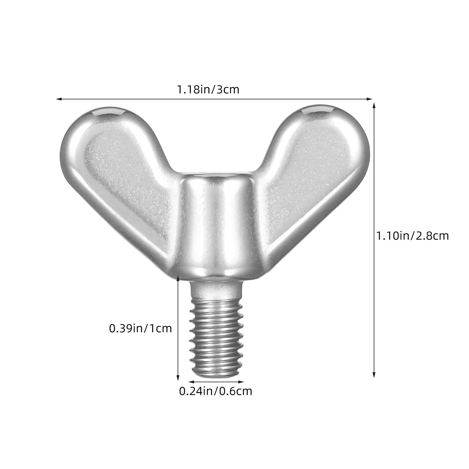2Pcs Stainless Steel Flagpole Bolts Butterfly Wing Nut Screws Hand Twist for Secure Fastening Furniture Bed Frame Hardware
