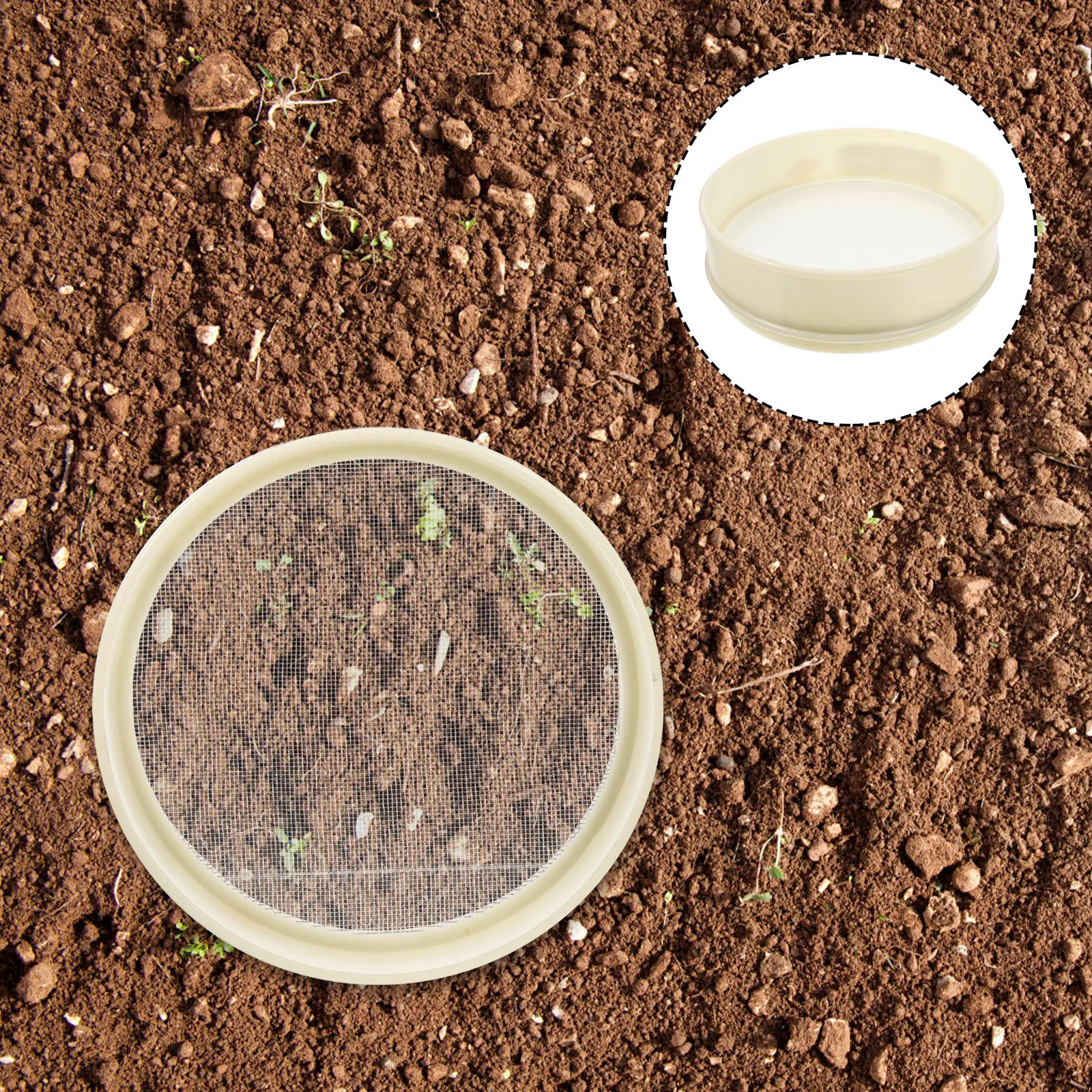 

Прочный нейлоновый сетчатый просеиватель для почвы, портативный садовый сепаратор для домашнего садоводства, просеивания песка, отбора проб зерна, промышленного использования