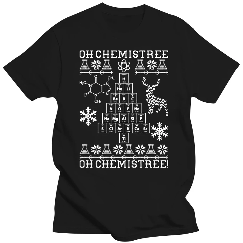 2019 New Short Sleeve Casual Oh Chemistree Oh Chemistree Ugly Christmas Chemistry T Shirt Funny Clothing T Shirts 034850