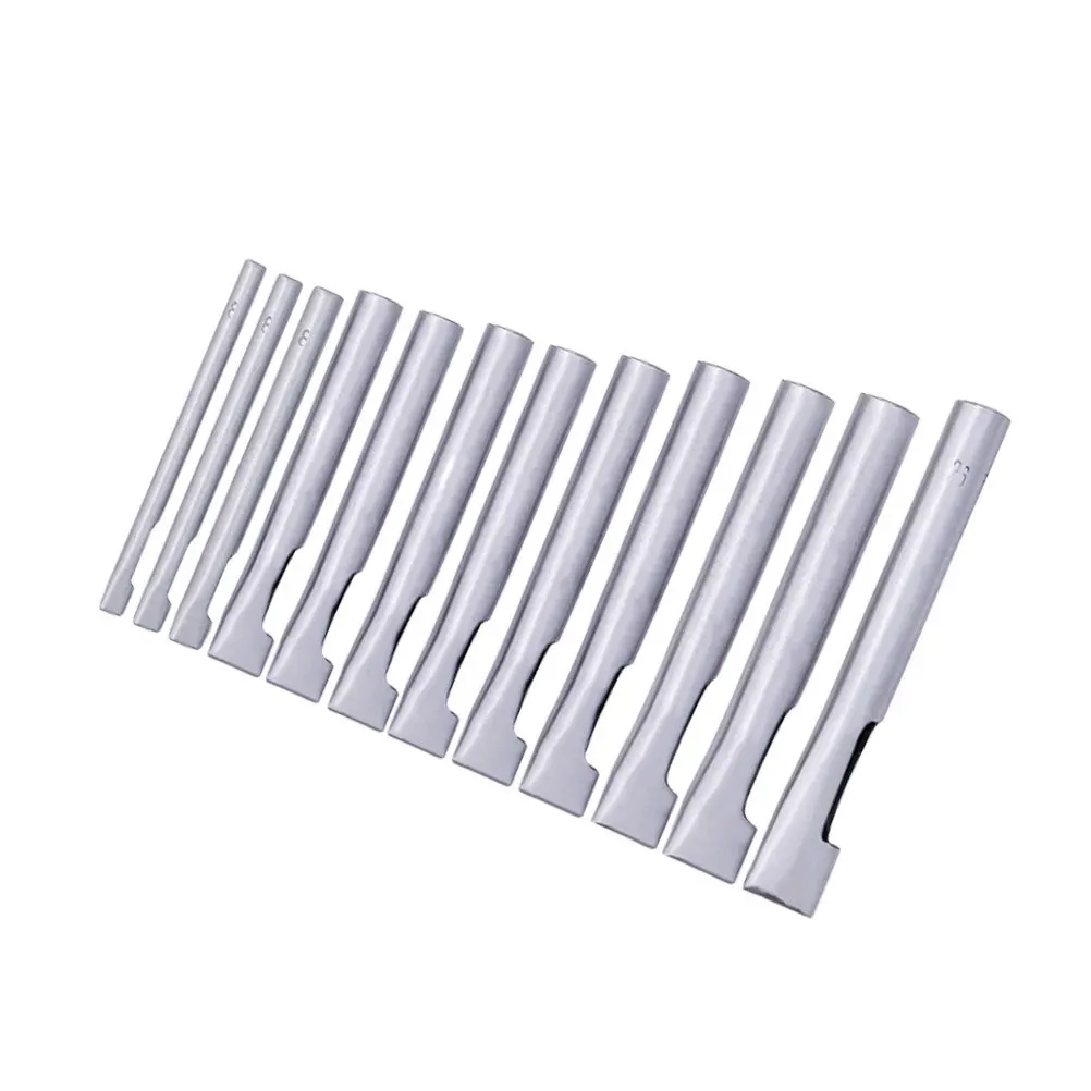 1 مجموعة المهنية البيضاوي أداة تخريم عدة 2x6 مللي متر-5x26 مللي متر دائم DIY بها بنفسك لوازم متجر المنزل الفضة حزام ثقب لكمة
