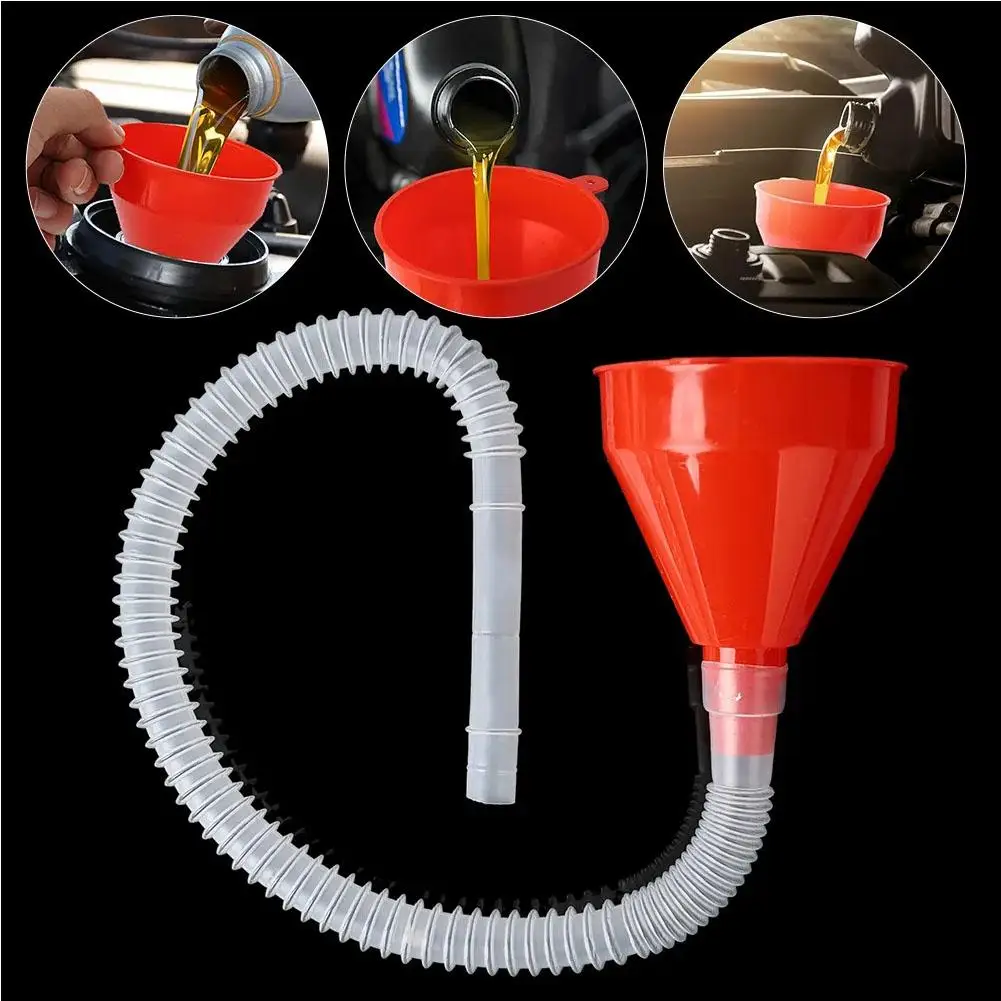 

Universal Car Refueling Funnel Detachable Hose Gasoline Engine Oil Additive Motorcycle Truck Vehicle Plastic Oil Filling Funnel