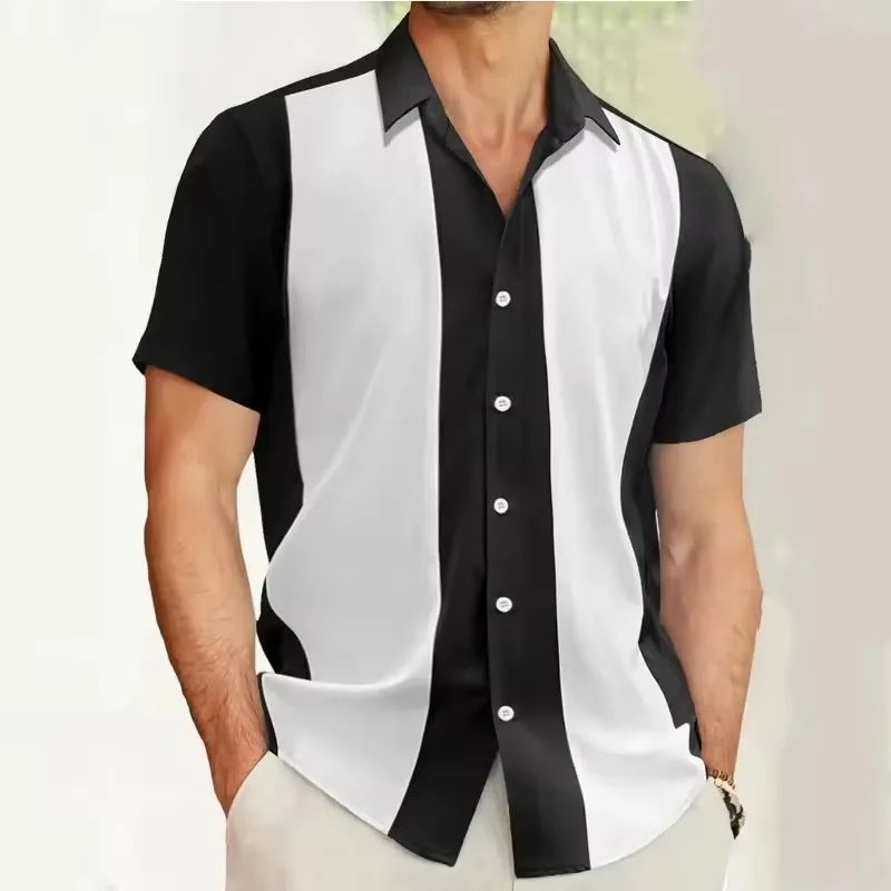

Simple Men's Shirt Hawaii Vacation Style Summer Casual Outdoor Short Sleeve Tops Slim Model OverSize Fashion Men's Clothing