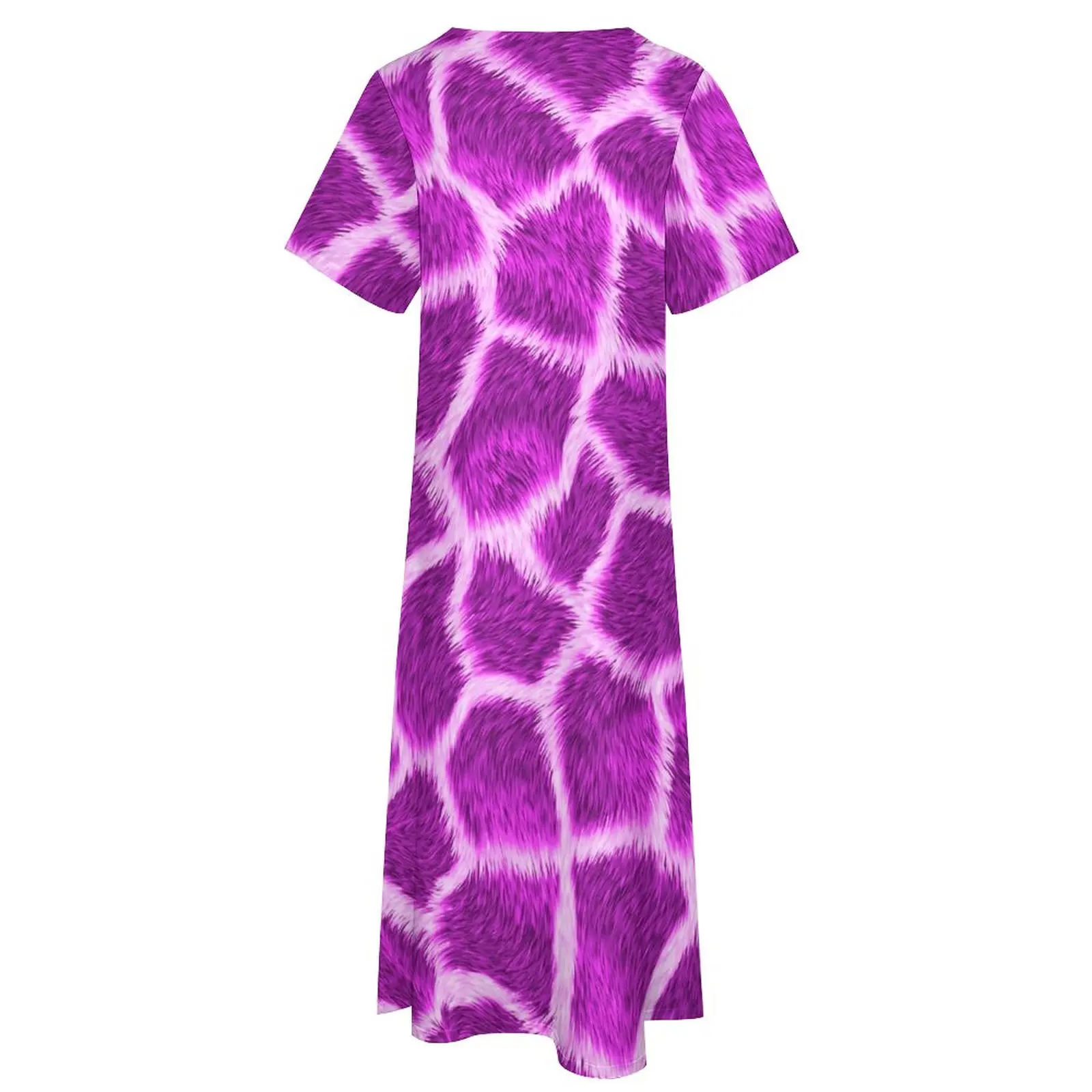 Abito con stampa giraffa fucsia Animale estivo Moda coreana Boho Beach Abiti lunghi Abito lungo da festa per donna Idea regalo