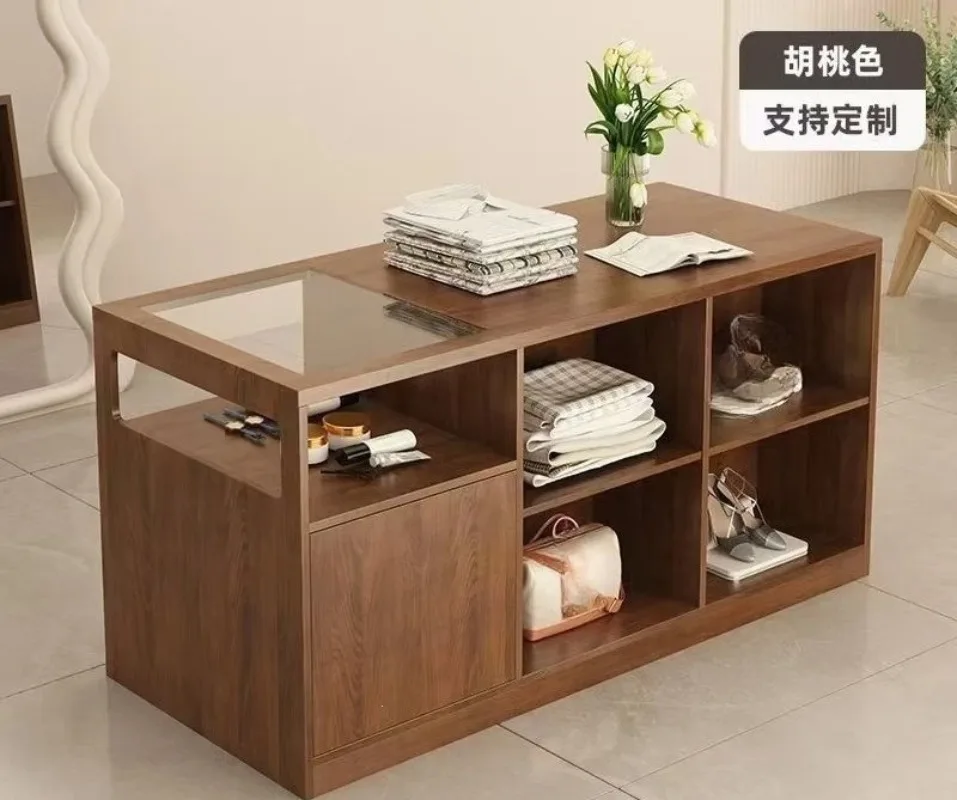 Clothing store glass island table flowing water platform store display Taichung antique locker