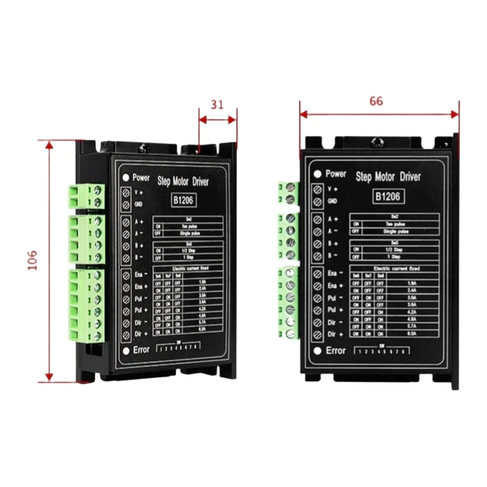 B1206 Stepper Motor Driver Microstepping Adjustable via 8 Position DIP Switch for Wire Stripper and Linear Actuator Use