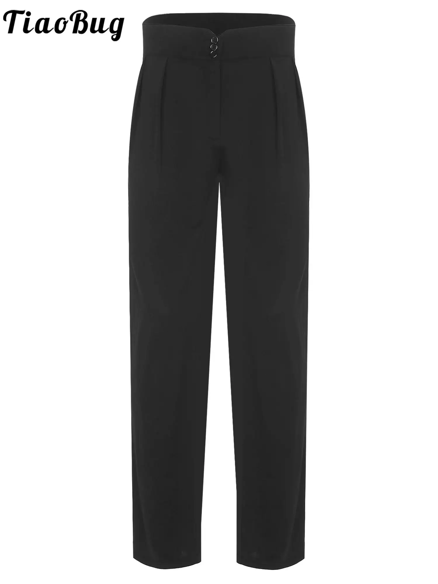 

Adults Latin Jazz Tango Rumba Dance Pants Mens Cha-Cha Ballroom Dancing Competition Performance Costumes High Waist Trousers