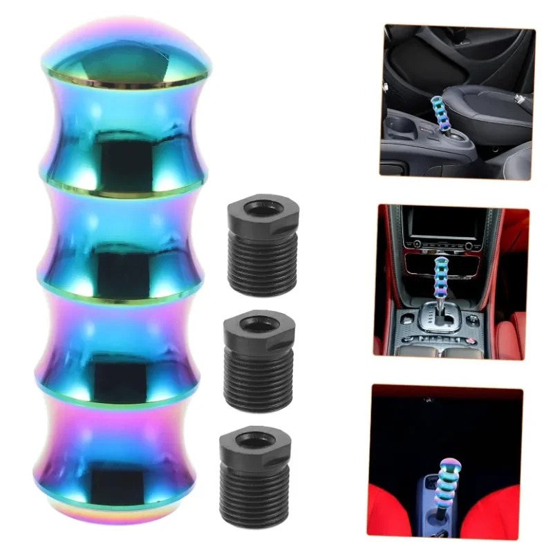 TRD For Universal Aluminum 118MM Gear Shift  Aluminum Alloy Roller Flower Gear Head Shift Lever Iridescent Blue Gear Head Handle
