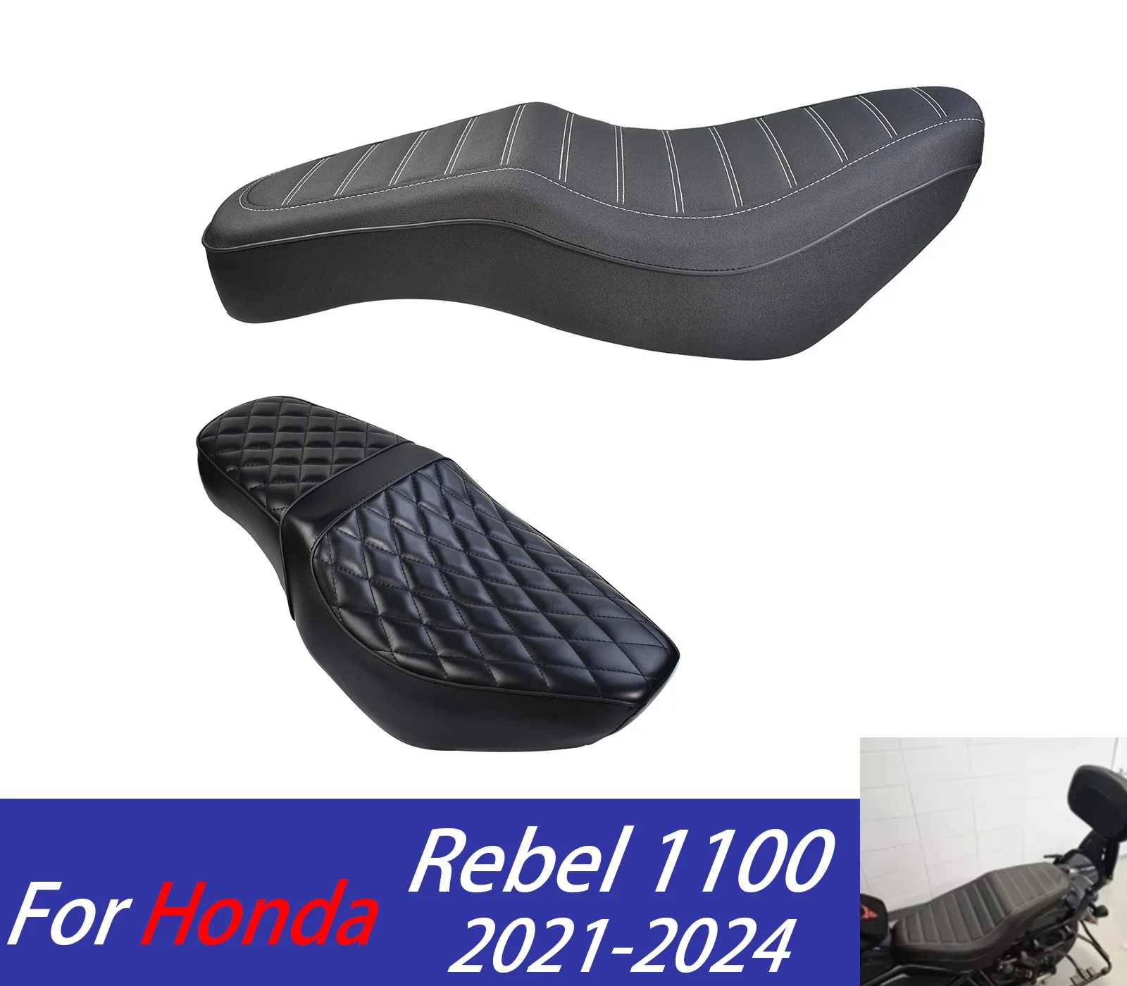 

CM1100 CMX1100 One Piece Seat Cushion For Honda Rebel CM CMX 1100 2021-2024 Motorcycle Front Driver Rear Passenger Seat Cover