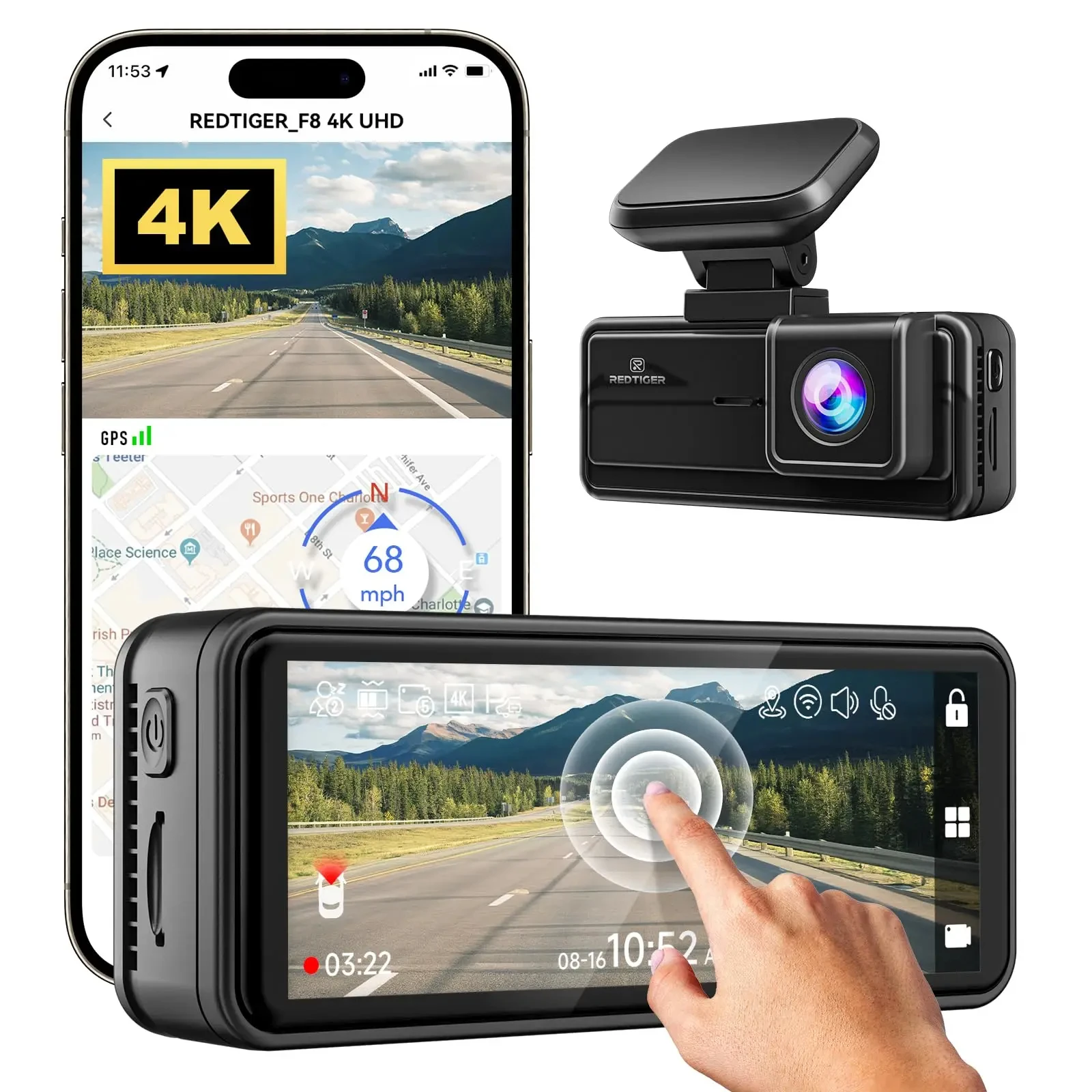 レッドタイガー 4K ドライブレコーダー GPS Wi-Fi 内蔵