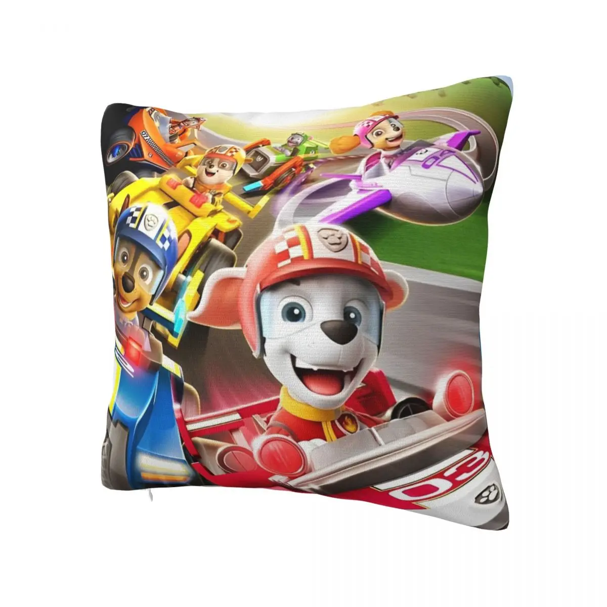 Printed Cute Cartoon P-Patrol Dog Pillowcase Cushion Cover Decor Marshall Chase Rubble Throw Pillow Case Cover Home Square 45cm