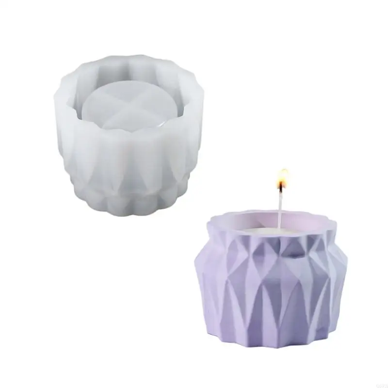 

Q6RB Diamonds Facet Silicone Jar Mold For Artistic Vase And Holder