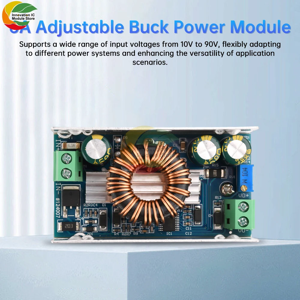 100W 6A DC Buck Converter 10-90V 12V 24V 36V 48V 60V 72V 86 to 1.5V-60V 5V 15V 19V Step-down Power Voltage Regulator Module